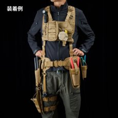 画像7: RYDEN ライデン 鎧布 GAIFU モールシステム ツールベルトパッド 作業用 建築・建設用 （コヨーテ・ブラック） RD-01-002 (7)