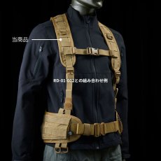 画像4: RYDEN ライデン 鎧布 GAIFU モールシステム ツールベルトパッド用サスペンダー 作業用 建築・建設用 （コヨーテ・ブラック） RD-01-004 (4)