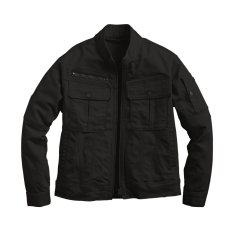 画像7: 作業着 作業服 デニム ストレッチ かっこいい おしゃれ 上着 ジャケット ブルゾン ヘビーウエイト 02540 (7)