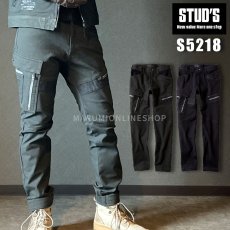 画像2: STUD'S スタッズ スリムフィット CORDURA NYCO 縦横ストレッチカーゴパンツ S5218 (2)