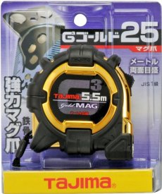 画像1: タジマ G3ゴールドロック マグ爪-25 5.5m メートル目盛 コンベックス スケール (1)