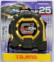 画像1: タジマ G3ゴールドロック-25 7.5m メートル目盛 コンベックス スケール (1)