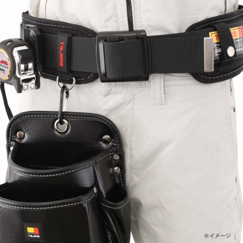 タジマ レザー セフ着脱式腰袋 K 2段中 ツインフック SFKBK-2M2H