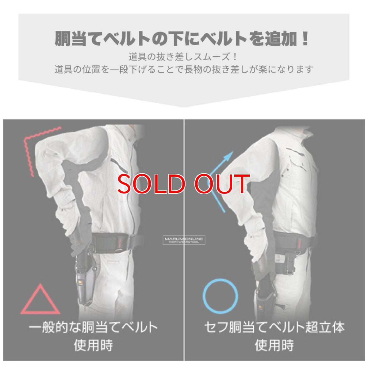 画像3: タジマ TAJIMA セフSEG胴当てベルト 超立体 2段 胴当 腰サポーター Mサイズ(80cm) SFCRX800 (3)