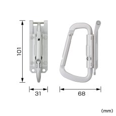 画像3: tajimaタジマ SFPSKHA-CSFカスタムセフホルダー用工具ホルダーアルミ スリムカラビナ小 折りたたみ ※下段専用 (3)