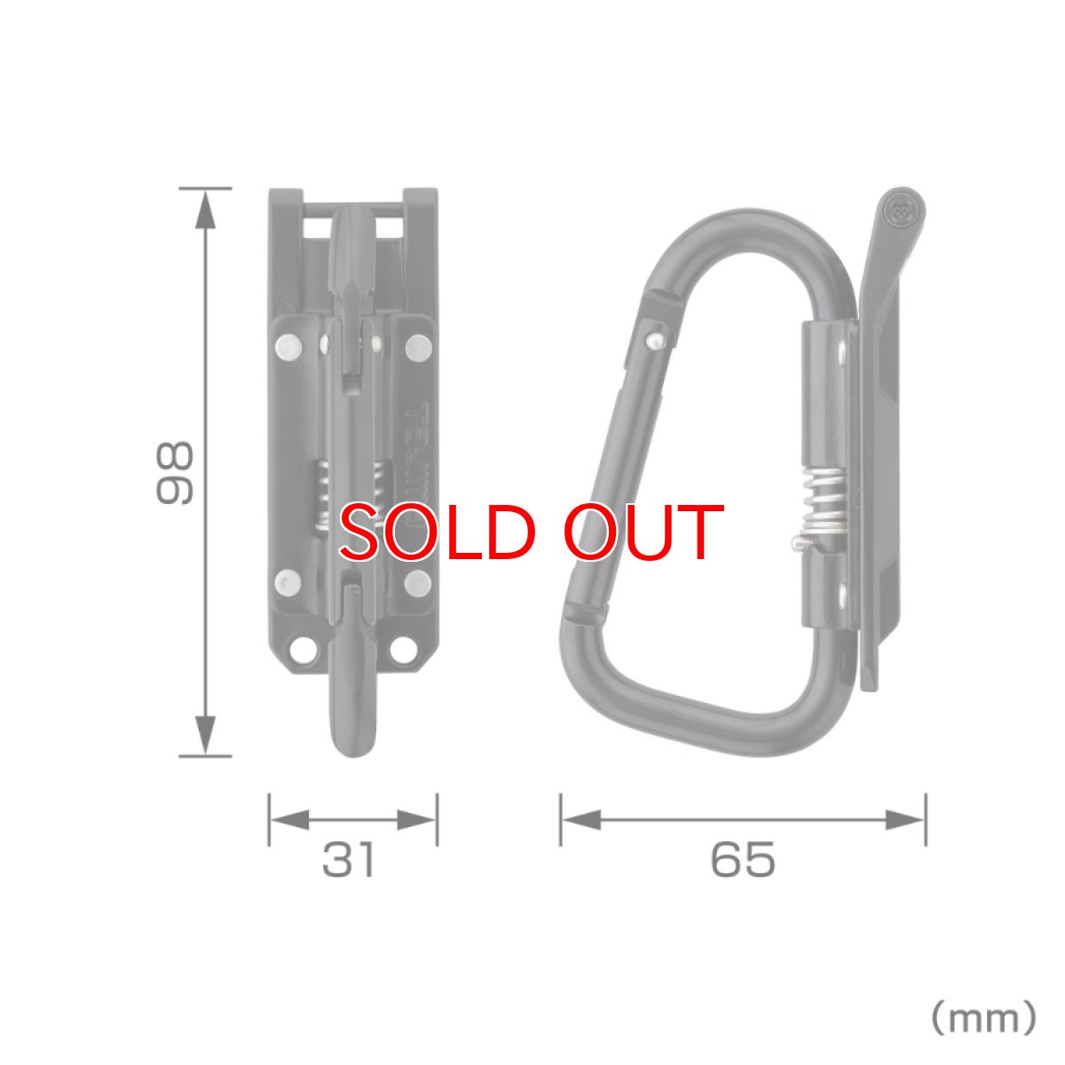 画像7: tajimaタジマ SFPSKHI-CSFカスタムセフホルダー用工具ホルダースチール スリムカラビナ小 折りたたみ ※下段専用 (7)