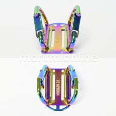 画像4: カラビナツールフック DIY 工具 アルミ製 軽量 鍛造 腰道具 胴ベルト用 レインボー 虹色 チタンコーティング S ダブル SK11 スパイダー 藤原産業 SPD-TH-W-RIP (4)