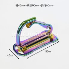 画像3: カラビナツールフック DIY 工具 アルミ製 軽量 鍛造 腰道具 胴ベルト用 レインボー 虹色 チタンコーティング Sサイズ SK11 スパイダー 藤原産業 SPD-TH-S-RIP (3)