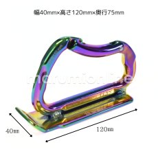 画像2: カラビナツールフック DIY 工具 アルミ製 軽量 鍛造 腰道具 胴ベルト用 レインボー 虹色 チタンコーティング Mサイズ SK11 スパイダー 藤原産業 SPD-TH-M-RIP (2)