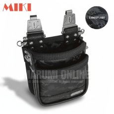 画像1: 【5月19日発売予約商品】MIKI 三貴 ミキ 2段 腰袋 工具差し ツールホルダー プロ用 牛革 本革 【カモフラージュ・牛表皮革・スイングタイプ】SPH-CM-2-S (1)