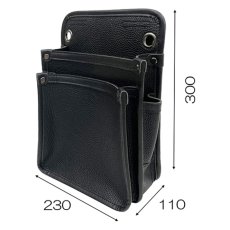 画像5: 腰袋 ガーデニング DIY 用品 道具袋 釘袋 工具袋 薄型 2段 レザー調 2段 大工 SK11 藤原産業 SSL-NB-14 (5)