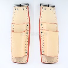 画像2: ニックス 腰道具 KNICKS TIT-201PLDX 親子2段ペンチホルダー ナチュラル タン チェーン式対応 チタン補強プレート入り (2)