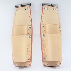 画像2: ニックス 腰道具 KNICKS TIT-201PLLDX 親子2段ペンチLLサイズホルダー ナチュラル タン チェーン式対応 チタン補強プレート入り (2)