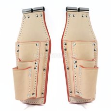 画像2: ニックス 腰道具 KNICKS TIT-302PDX ペンチ・ドライバーホルダー ナチュラル タン チェーン式対応 チタン補強プレート入り (2)