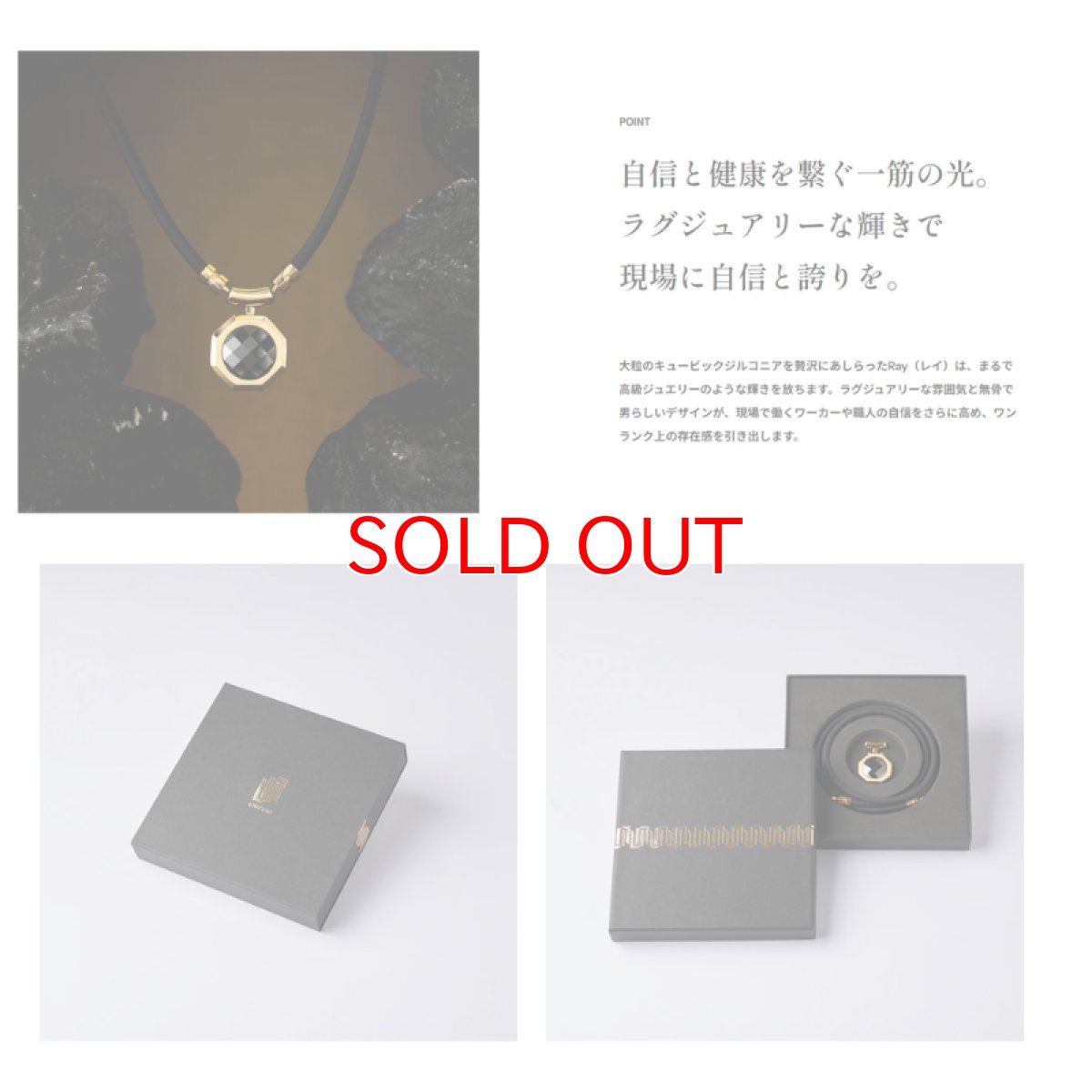 画像2: UNrust (アンラスト) Ray レイ ループ 磁気ループ 磁気ネックレス 医療機器認証 ネオジム永久磁石 150ミリテスラ 6個 SUS 316L UN-001 (2)