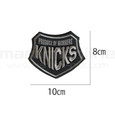 画像2: KNICKS ニックス 刺繍 ロゴ 3D ワッペン W-3D プロダクトオブワーカーズ ベルクロ マジックテープ (8cm×10cm) 1個 (2)