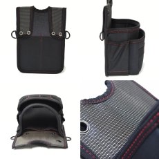 画像3: 腰袋 ガーデニング DIY 用品 道具袋 釘袋 工具袋 黒 ツールバンク 2段 WB-01BK WB-01RE (3)