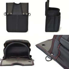 画像3: 腰袋 ガーデニング DIY 用品 道具袋 釘袋 工具袋 黒 ツールバンク 2段 WB-02BK WB-02RE (3)