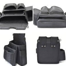 画像3: 腰袋 ガーデニング DIY 用品 道具袋 釘袋 工具袋 墨ツボ入れ付き 黒 ツールバンク フレックス FB-01BK (3)