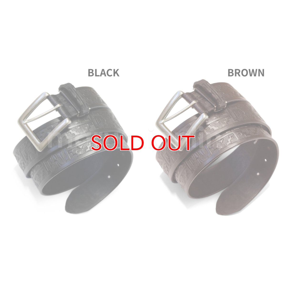 画像4: 栃木レザー ベルト メンズ ビジネス 本革 40mm幅 牛革 黒色 茶色 国産 日本製 柄あり カジュアル ネイティブ柄 (4)