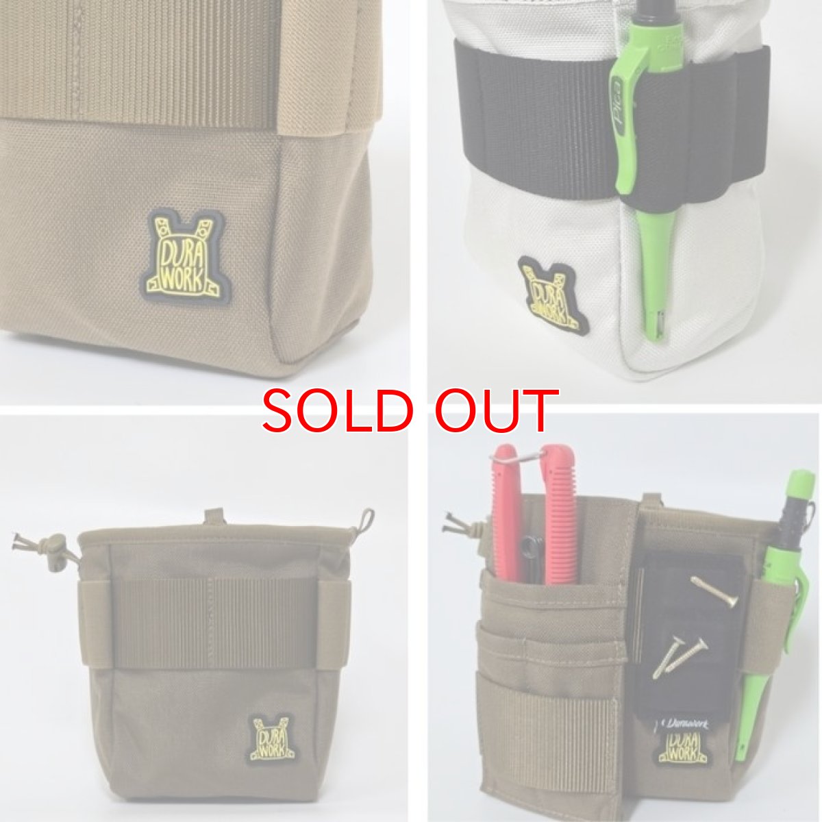 画像2: デュラワーク durawork コーデュラ CORDURA ビッグマウスポーチ 背面クリップ 203 (2)