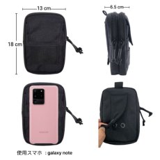 画像7: デュラワーク durawork コーデュラ CORDURA スマホポーチ ポーチ モバイルポーチ (L) 黒 ブラウン BLK BRW 402 (7)