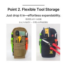 画像3: デュラワーク durawork コーデュラ CORDURA ミニクイックドロップポーチ 背面クリップ TOOKDAM mini ブラック ブラウン 413 (3)