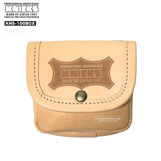 KNICKS 蓋付き総ヌメ革チェーンタイプ小物腰袋とハンマーホルダー黒×