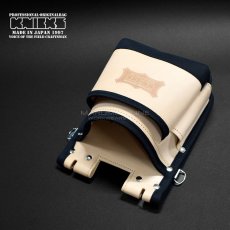 画像1: ニックス KNISCK KNS-201TB 鳶職向仕様ツーウェイタイプヌメ革2段腰袋 底 フチ コーデュラバリスティック補強 (1)