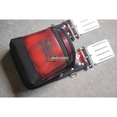 画像4: KNICKS ニックス ADV201TB R + SUS15L + N-1 フルセット品 レッド 赤 ガラス革 アドバンレザー 腰袋 腰道具 (4)