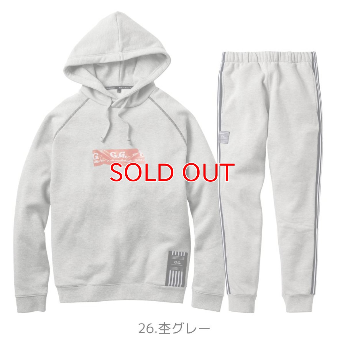 画像12: G.G 桑和 おしゃれ かっこいい 【上下セット】 裏起毛ヘビーウェイト パーカー ＋ スウェットパンツ 数量限定モデル (ブラック・杢グレー) 【1524-04・1524-07】 (12)