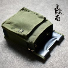 画像1: 鳶壱 tobiichi 帆布製腰袋　帆布製 2段腰袋 ネクスト Nxt-01 OD 国防 道具袋 工具袋 (1)