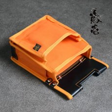画像1: 鳶壱 tobiichi 帆布製腰袋　帆布製 2段腰袋 ネクスト Nxt-01 オレンジ 道具袋 工具袋 (1)