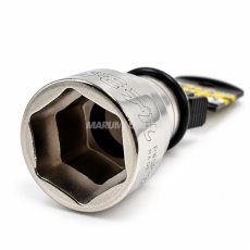 画像3: 椿モデル 総磨き 限定 PWSP-3227-6K 仮締め用 Wソケット 32×27mm 6角 差込角12.7mm インパクトレンチ対応 ダブルソケット 建築 鳶 足場 工具 日本製 (3)