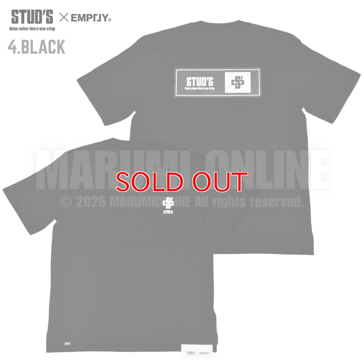 画像7: 【完全受注生産品】2026年モデル STUD'S×EMP「」Y （スタッズ×エンプティ） コラボ  半袖Tシャツ S1590-1 (7)
