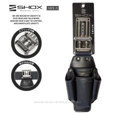 画像1: SHOX ショックス 腰道具 工具差し 腰袋 スプリング機構 牛本革 ターポリン素材 合成皮革 藤原産業 SHX-3 ツールケース4丁差し (1)