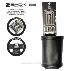 画像1: SHOX ショックス 腰道具 工具差し 腰袋 スプリング機構 牛本革 ターポリン素材 合成皮革 藤原産業 SHX-9 ビスケース Mサイズ (1)