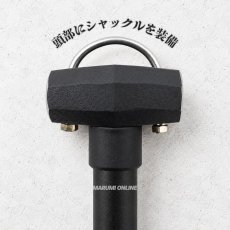 画像3: 椿モデル 石頭ハンマー 0.85kg 頭シャックル付き ALL BLACK ブラック 落下防止 グラスファイバー 石工ハンマー タガネ ブロック 建築 工具 (3)