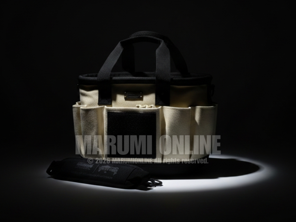 無骨でタフ。現場で使える“本気の収納” 24oz極厚帆布使用 楕円形バッカン【KH-360】